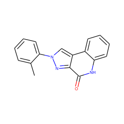 Cc1ccccc1-n1cc2c(n1)c(=O)[nH]c1ccccc12 ZINC000013672170