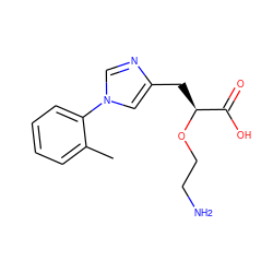 Cc1ccccc1-n1cnc(C[C@H](OCCN)C(=O)O)c1 ZINC000045391222