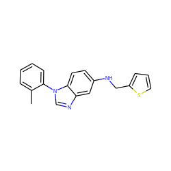 Cc1ccccc1-n1cnc2cc(NCc3cccs3)ccc21 ZINC000000551117