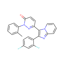 Cc1ccccc1-n1nc(-c2c(-c3ccc(F)cc3F)nc3ccccn23)ccc1=O ZINC000013493054