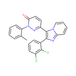 Cc1ccccc1-n1nc(-c2c(-c3cccc(Cl)c3Cl)nc3ccccn23)ccc1=O ZINC000013493051