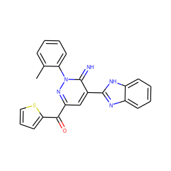 Cc1ccccc1-n1nc(C(=O)c2cccs2)cc(-c2nc3ccccc3[nH]2)c1=N ZINC000004473114