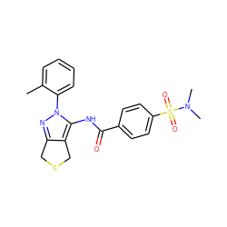 Cc1ccccc1-n1nc2c(c1NC(=O)c1ccc(S(=O)(=O)N(C)C)cc1)CSC2 ZINC000003958659