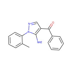 Cc1ccccc1-n1ncc(C(=O)c2ccccc2)c1N ZINC000013682988