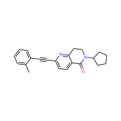 Cc1ccccc1C#Cc1ccc2c(n1)CCN(C1CCCC1)C2=O ZINC000071334916