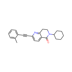 Cc1ccccc1C#Cc1ccc2c(n1)CCN(C1CCCCC1)C2=O ZINC000071335070