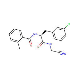 Cc1ccccc1C(=O)N[C@@H](Cc1cccc(Cl)c1)C(=O)NCC#N ZINC000043019068