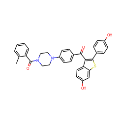 Cc1ccccc1C(=O)N1CCN(c2ccc(C(=O)c3c(-c4ccc(O)cc4)sc4cc(O)ccc34)cc2)CC1 ZINC000028330584