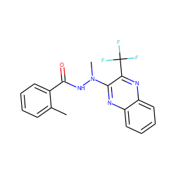 Cc1ccccc1C(=O)NN(C)c1nc2ccccc2nc1C(F)(F)F ZINC000001381980