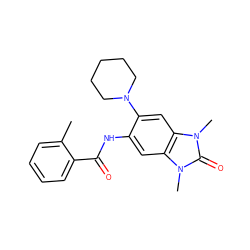 Cc1ccccc1C(=O)Nc1cc2c(cc1N1CCCCC1)n(C)c(=O)n2C ZINC000008594568