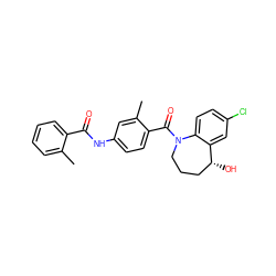 Cc1ccccc1C(=O)Nc1ccc(C(=O)N2CCC[C@@H](O)c3cc(Cl)ccc32)c(C)c1 ZINC000000538658