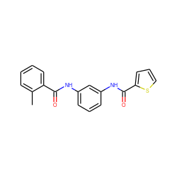 Cc1ccccc1C(=O)Nc1cccc(NC(=O)c2cccs2)c1 ZINC000000884414