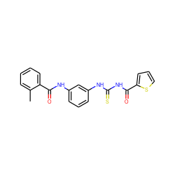 Cc1ccccc1C(=O)Nc1cccc(NC(=S)NC(=O)c2cccs2)c1 ZINC000001172718