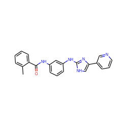 Cc1ccccc1C(=O)Nc1cccc(Nc2nc(-c3cccnc3)c[nH]2)c1 ZINC000040898909