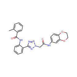 Cc1ccccc1C(=O)Nc1ccccc1-c1nnn(CC(=O)Nc2ccc3c(c2)OCCO3)n1 ZINC000008829090