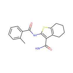 Cc1ccccc1C(=O)Nc1sc2c(c1C(N)=O)CCCC2 ZINC000000127333