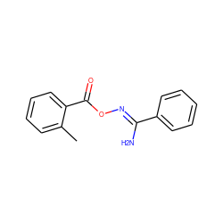 Cc1ccccc1C(=O)O/N=C(\N)c1ccccc1 ZINC000004170015