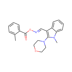 Cc1ccccc1C(=O)O/N=C/c1c(N2CCOCC2)n(C)c2ccccc12 ZINC000001389821