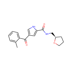 Cc1ccccc1C(=O)c1c[nH]c(C(=O)NC[C@H]2CCCO2)c1 ZINC000001403986