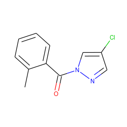 Cc1ccccc1C(=O)n1cc(Cl)cn1 ZINC000000037175