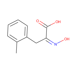 Cc1ccccc1C/C(=N/O)C(=O)O ZINC000653851974