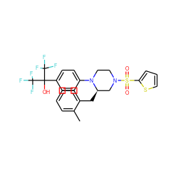 Cc1ccccc1C[C@@H]1CN(S(=O)(=O)c2cccs2)CCN1c1ccc(C(O)(C(F)(F)F)C(F)(F)F)cc1 ZINC000103238879