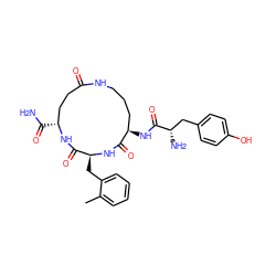 Cc1ccccc1C[C@@H]1NC(=O)[C@H](NC(=O)[C@@H](N)Cc2ccc(O)cc2)CCCNC(=O)CC[C@@H](C(N)=O)NC1=O ZINC000026837941