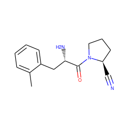 Cc1ccccc1C[C@H](N)C(=O)N1CCC[C@H]1C#N ZINC000103241528