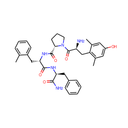 Cc1ccccc1C[C@H](NC(=O)[C@@H]1CCCN1C(=O)[C@@H](N)Cc1c(C)cc(O)cc1C)C(=O)N[C@@H](Cc1ccccc1)C(N)=O ZINC000028654439