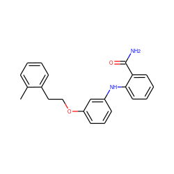 Cc1ccccc1CCOc1cccc(Nc2ccccc2C(N)=O)c1 ZINC000095575990