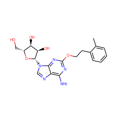 Cc1ccccc1CCOc1nc(N)c2ncn([C@@H]3O[C@H](CO)[C@@H](O)[C@H]3O)c2n1 ZINC000013815162