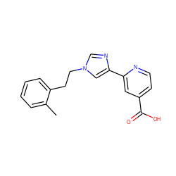 Cc1ccccc1CCn1cnc(-c2cc(C(=O)O)ccn2)c1 ZINC000218242174