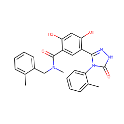 Cc1ccccc1CN(C)C(=O)c1cc(-c2n[nH]c(=O)n2-c2ccccc2C)c(O)cc1O ZINC000114306420