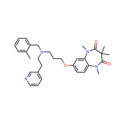 Cc1ccccc1CN(CCCOc1ccc2c(c1)N(C)C(=O)C(C)(C)C(=O)N2C)CCc1cccnc1 ZINC000139546199