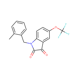 Cc1ccccc1CN1C(=O)C(=O)c2cc(OC(F)(F)F)ccc21 ZINC000040979559