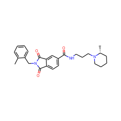 Cc1ccccc1CN1C(=O)c2ccc(C(=O)NCCCN3CCCC[C@H]3C)cc2C1=O ZINC000028884500