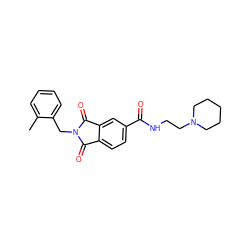 Cc1ccccc1CN1C(=O)c2ccc(C(=O)NCCN3CCCCC3)cc2C1=O ZINC000028884780