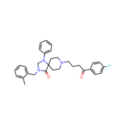 Cc1ccccc1CN1CN(c2ccccc2)C2(CCN(CCCC(=O)c3ccc(F)cc3)CC2)C1=O ZINC000013448539