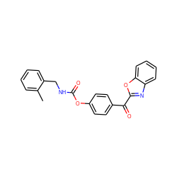 Cc1ccccc1CNC(=O)Oc1ccc(C(=O)c2nc3ccccc3o2)cc1 ZINC000028710819