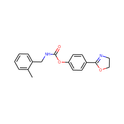 Cc1ccccc1CNC(=O)Oc1ccc(C2=NCCO2)cc1 ZINC000042921223