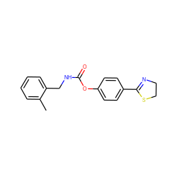 Cc1ccccc1CNC(=O)Oc1ccc(C2=NCCS2)cc1 ZINC000043062395