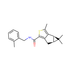 Cc1ccccc1CNC(=O)c1sc(C)c2c1C[C@H]1[C@@H]2C1(C)C ZINC000212738122