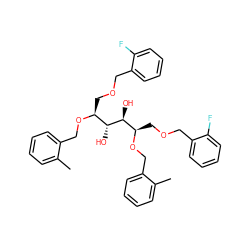 Cc1ccccc1CO[C@@H](COCc1ccccc1F)[C@@H](O)[C@@H](O)[C@@H](COCc1ccccc1F)OCc1ccccc1C ZINC000027180850