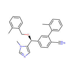 Cc1ccccc1CO[C@@H](c1ccc(C#N)c(-c2ccccc2C)c1)c1cncn1C ZINC000028354376