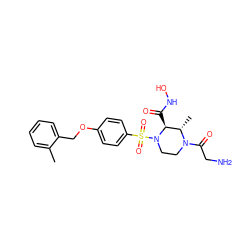 Cc1ccccc1COc1ccc(S(=O)(=O)N2CCN(C(=O)CN)[C@@H](C)[C@@H]2C(=O)NO)cc1 ZINC000003933868