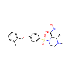 Cc1ccccc1COc1ccc(S(=O)(=O)N2CCN(C)[C@@H](C)[C@@H]2C(=O)NO)cc1 ZINC000013553163