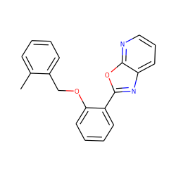 Cc1ccccc1COc1ccccc1-c1nc2cccnc2o1 ZINC001772585956