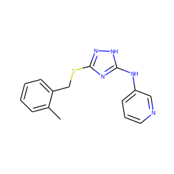 Cc1ccccc1CSc1n[nH]c(Nc2cccnc2)n1 ZINC000014964346