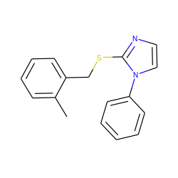 Cc1ccccc1CSc1nccn1-c1ccccc1 ZINC000001389935