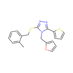 Cc1ccccc1CSc1nnc(-c2cccs2)n1Cc1ccco1 ZINC000005046995